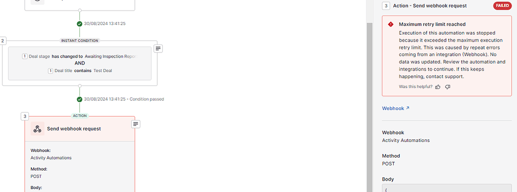 Automated Webhook is not sending request to endpoint - Webhooks ...