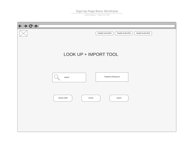 Sign-Up Page Basic Wireframe