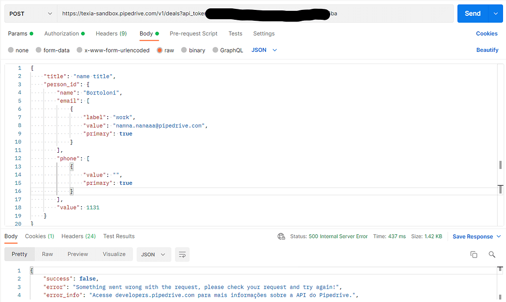 Add Email and Phone in Deals - API - Pipedrive Developers' Community