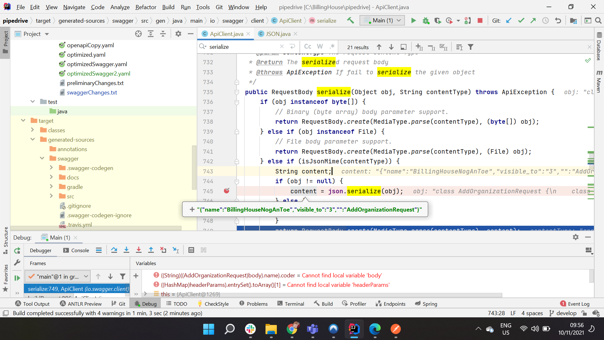 compiler construction java compile error Disallowed Key Characters, also with Content-Type = application/json ...