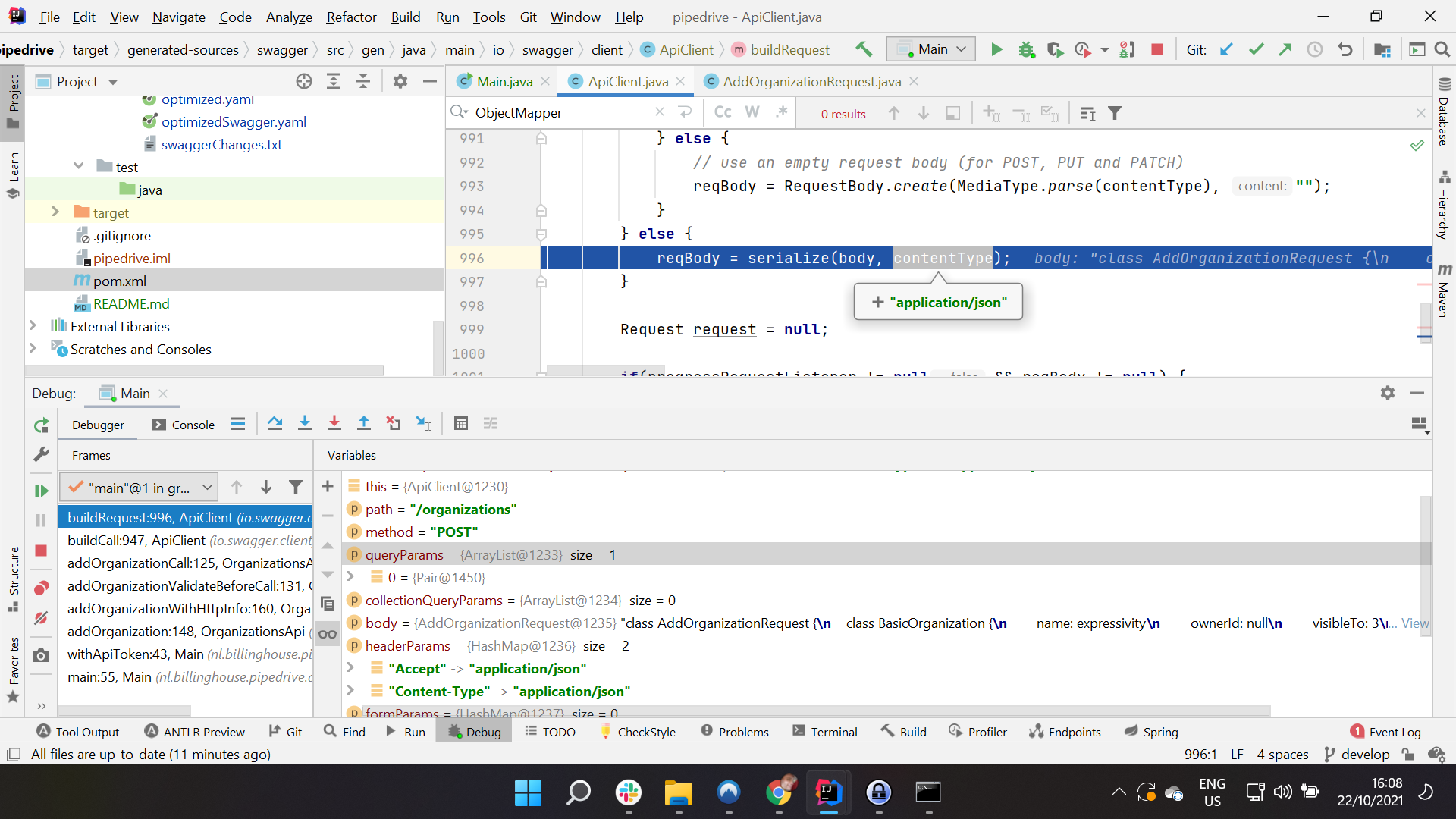 compiler construction java compile error Disallowed Key Characters, also with Content-Type = application/json ...